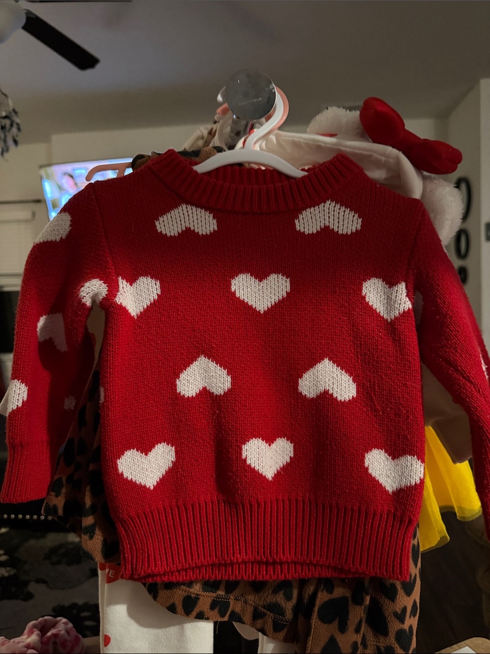 Red Heart Pattern Women's Sweater